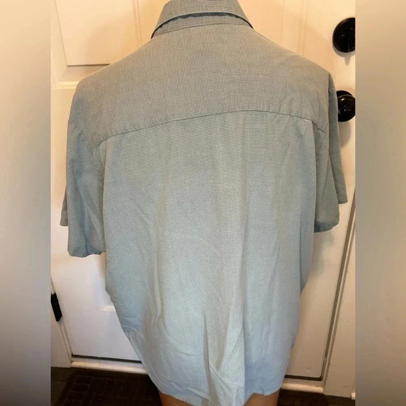 ANDREW FEZZA NY MEN'S SHORT SLEEVE GREEN BUTTON DOWN RAYON MICRO TOUCH SHIRT 2XL - Picture 3 of 11